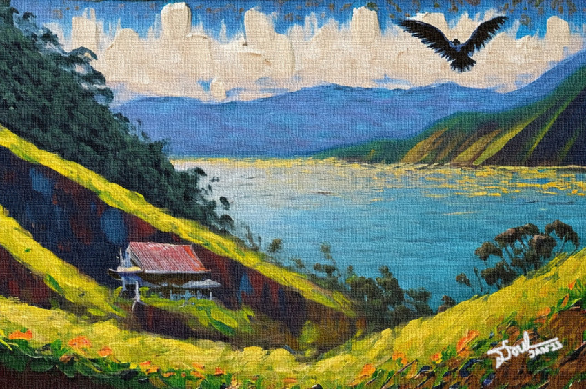 An Eagle Crossing Lake Toba 3