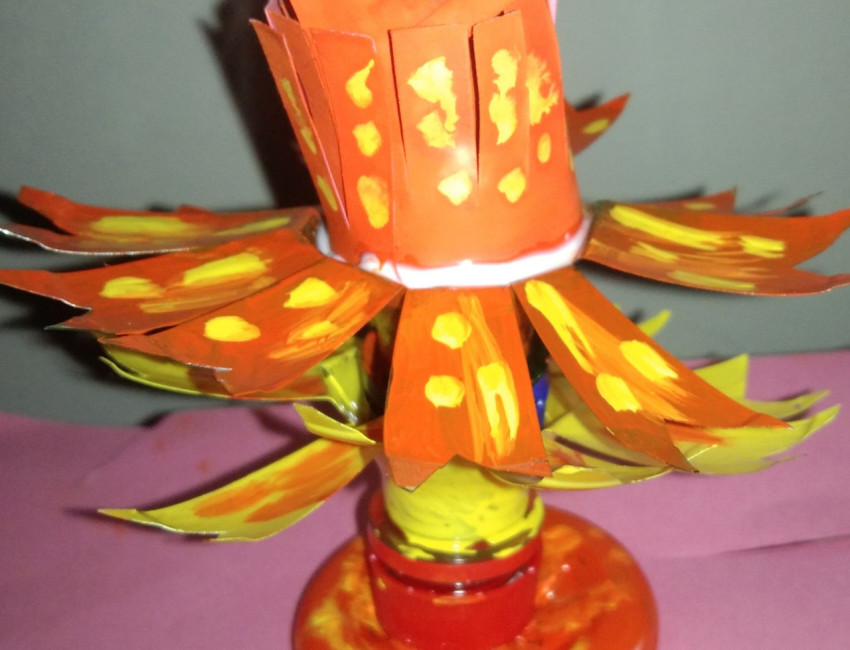 Plastic bottle flower craft