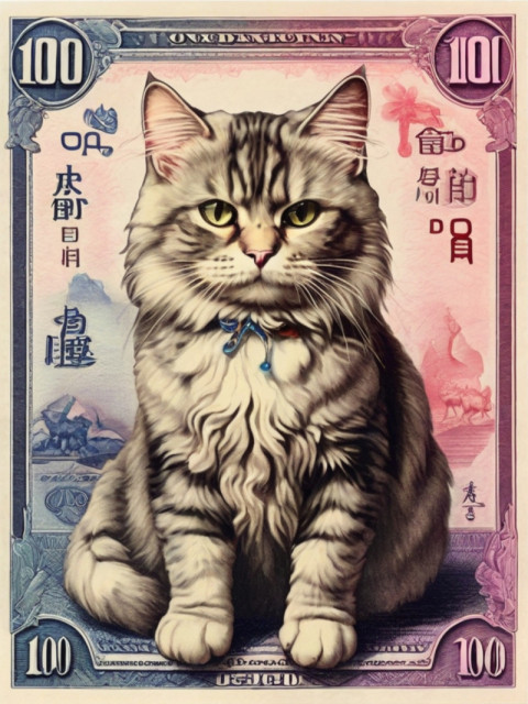 100 USD cat stamp