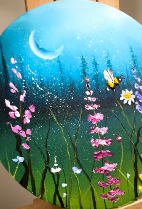 Moon and flower