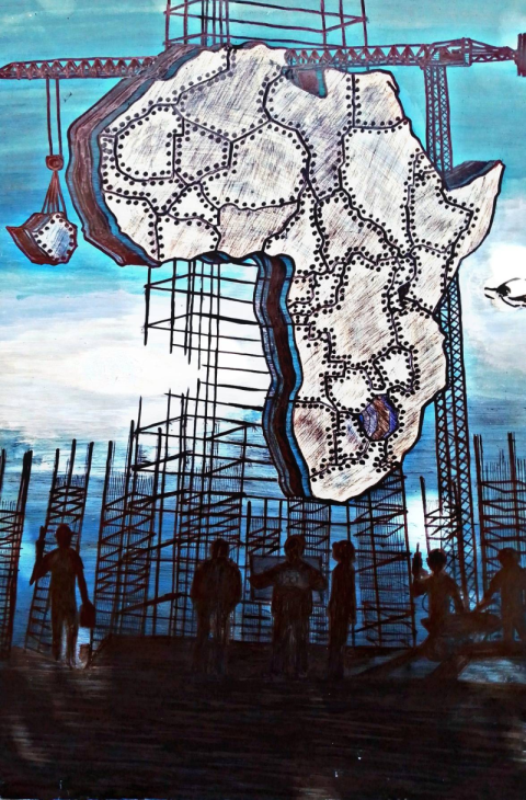 Africa Construction Steel Works Illustration