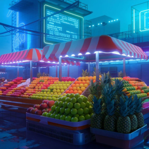 Neon Cyberpunk Fruits