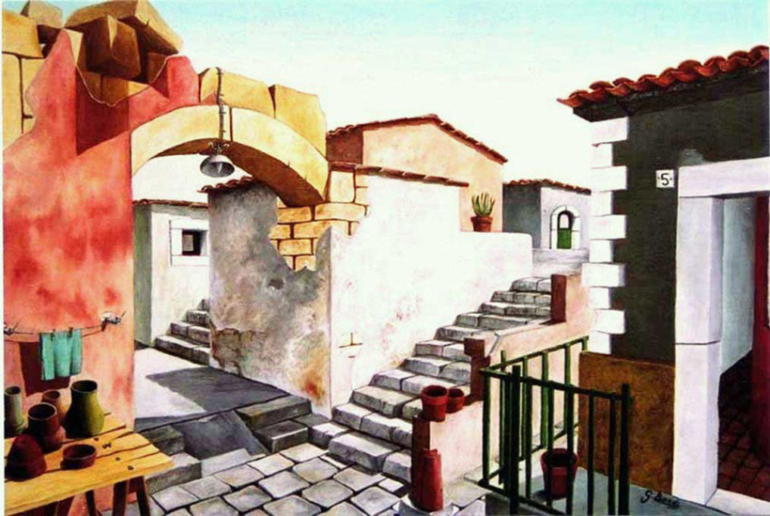 Titolo: La piazzetta - Olio cm. 50x70