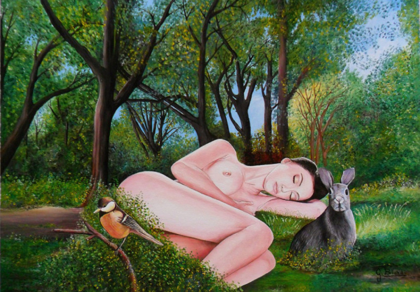 Titolo:   La bella dormiente cm.  50x70