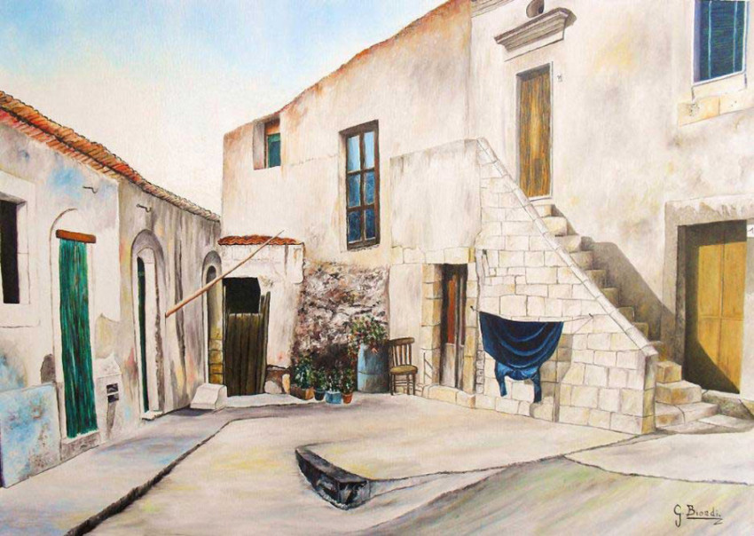 titolo:  Cortile da Vinci  cm.50x70