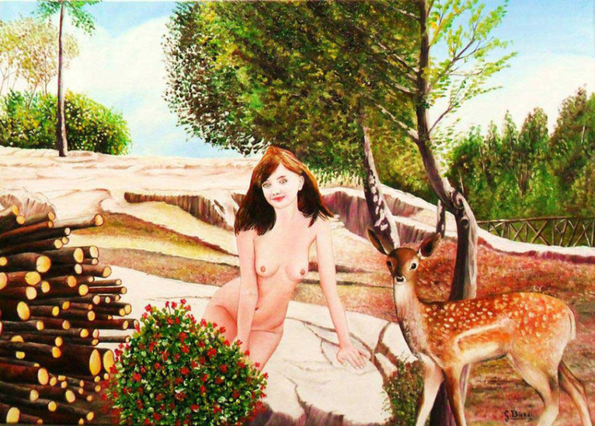 titolo:  La ninfa delle rocce  cm. 50x70