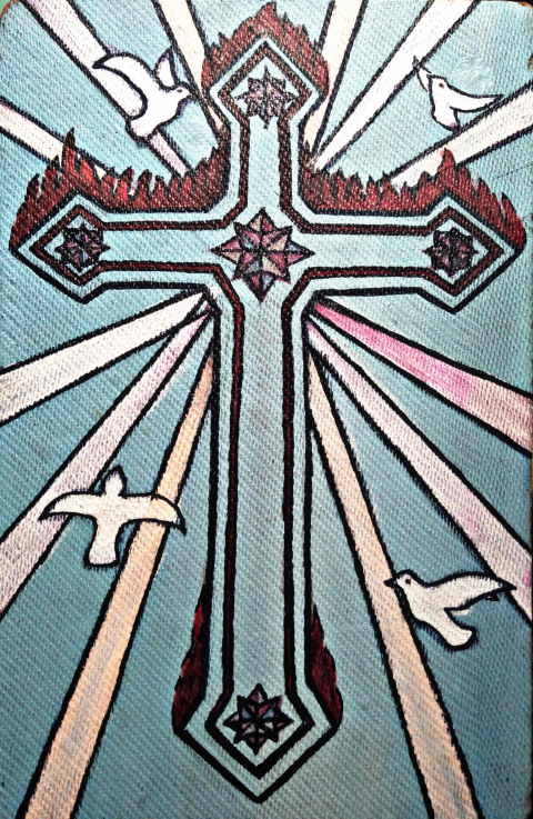 Jesus Piece - Light Rays - Dove Illustration