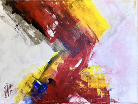 Red and yellow abstract painting